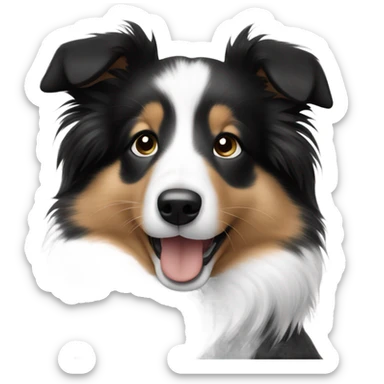 Black and white Sheltie puppy sticker