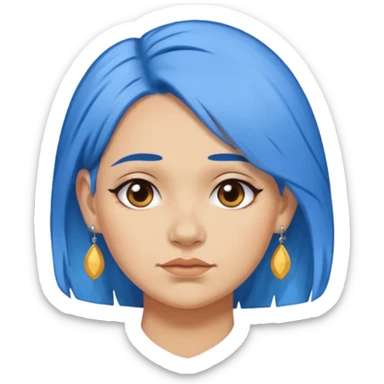 venice gondolier woman fat earring wearing blue hair face sticker