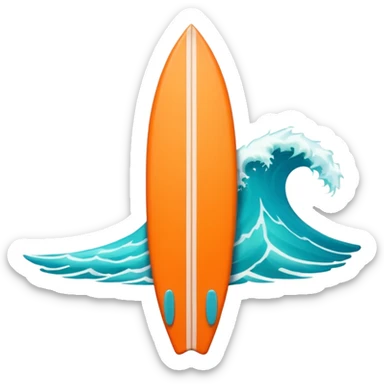 1 orange Surfboard with wave sticker