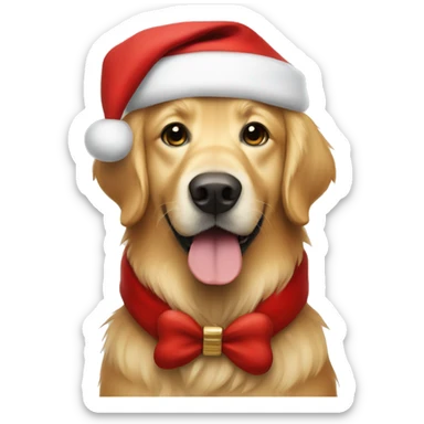 Golden retriever dressed as Santa Claus  sticker
