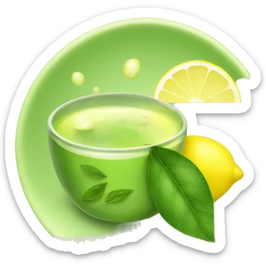 Green tea with lemon  sticker