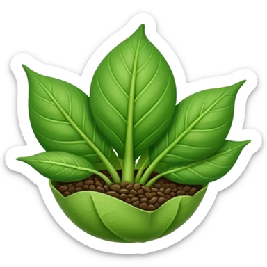 Germinating seed with a folded leaf sticker