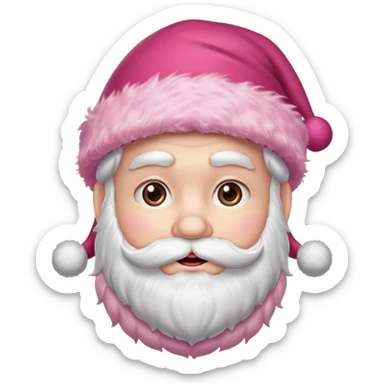 santa with pink fluffy hat sticker