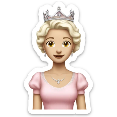 white skin colour, queen, pink dress sticker