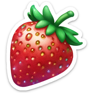 rainbow sparkle strawberry sticker