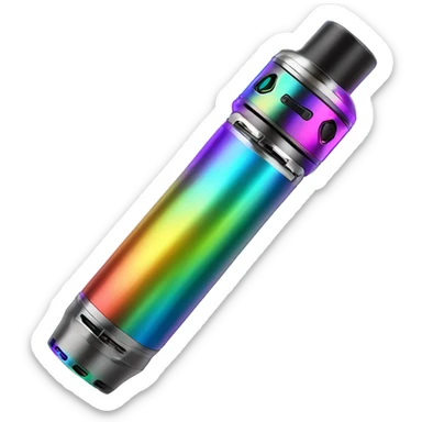 Realistic isolated rainbow metallic geekvape t200 Zeus vape device. sticker