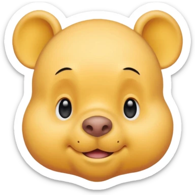 winee the pooh with yellow pastel skin cute and with no body no shirt only the head sticker