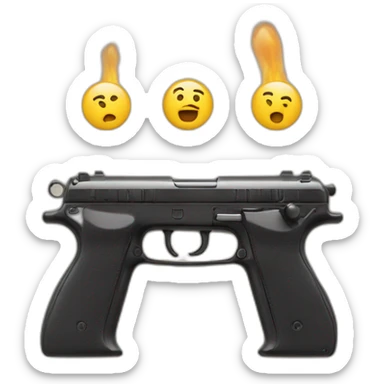 Le signe JUL avec les 2 mains simetriques faisant un pistolet sticker