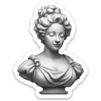 Baroque bust statue woman sticker