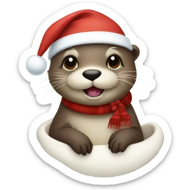 Christmas Otter sticker