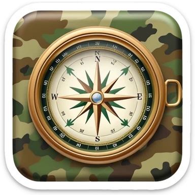 military compass with camouflage pattern sticker