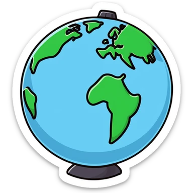 Vavinews logo with globe, world map, international news theme sticker