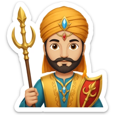 persian with saffron, scepter, trident sticker