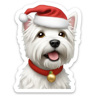 Christmas West Highland terrier sticker