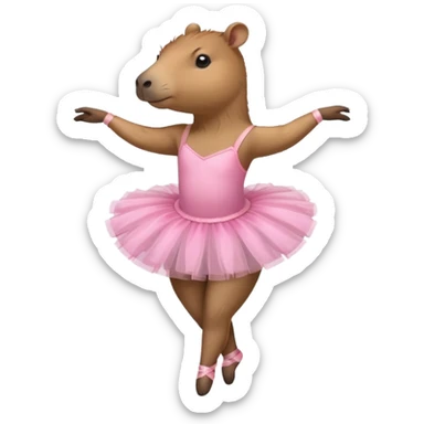 ballet dancer capybara sticker