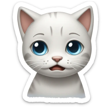 Crying cat with tears  sticker