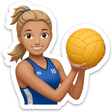 volleyball player, woman, Charles Kiraly with volleyball ball sticker