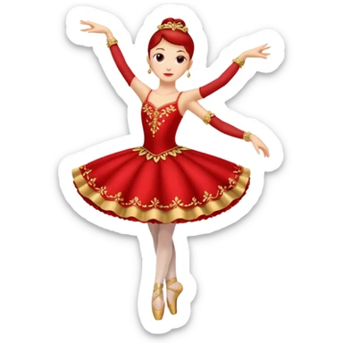 rococó ballet rojo con dorado sticker