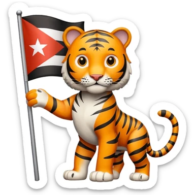 Quiero un tigre mezclado con la bandera cubana. Porque no apodan el tiger y soy de cuba sticker