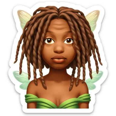 Brown skin fairy with locs sticker