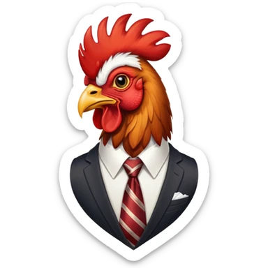 rooster wearing a necktie sticker