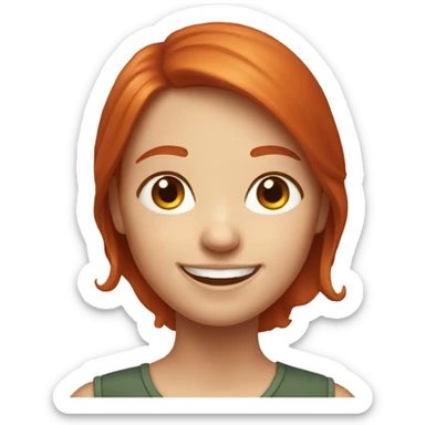 smiling redhead girl portrait sticker