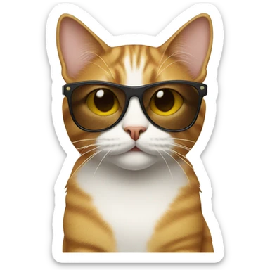 Cat with sunglasses sticker