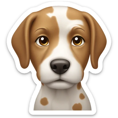 a dog with light brown hair, with fine and light brown spots... and white sticker