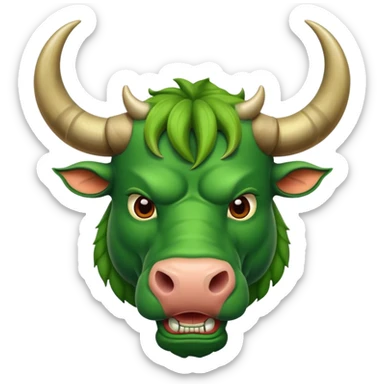 Big green bull sticker