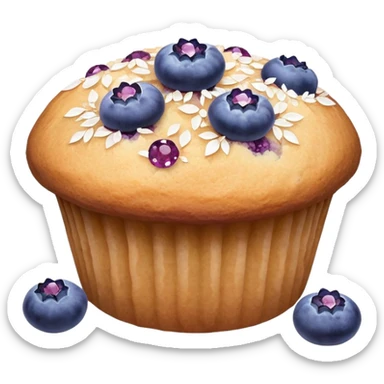 Lavender sprig flower muffin with blueberry and sugar crystals sticker