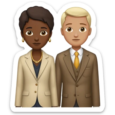 A rich person on the left and a poor person on the right, depicting inequality sticker