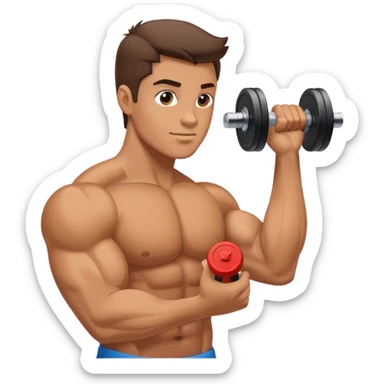 bicep side view holding a dumbbell sticker