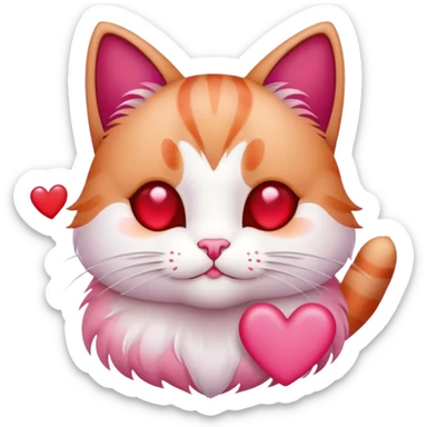 Cat with hearts sticker