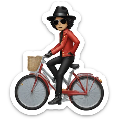 Michael Jackson en una bicicleta  sticker