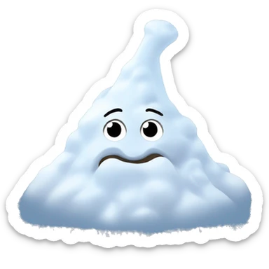 Nose sitting on top of pile of snow  sticker