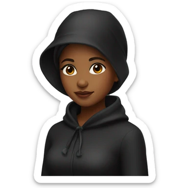 Brown skin girl wearing black bonnet sticker