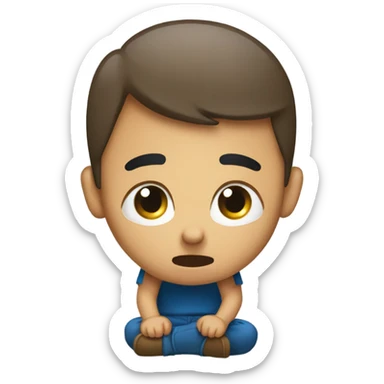 A person on their knees in disbelief  sticker