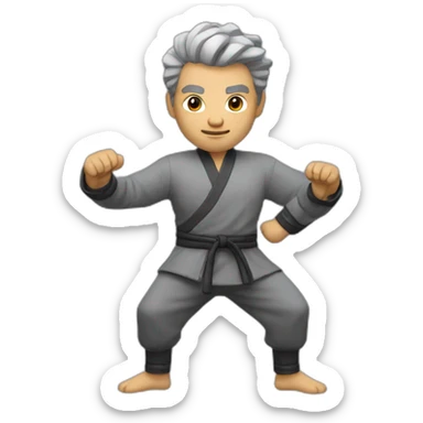 Kung fu Man Grey barb sticker