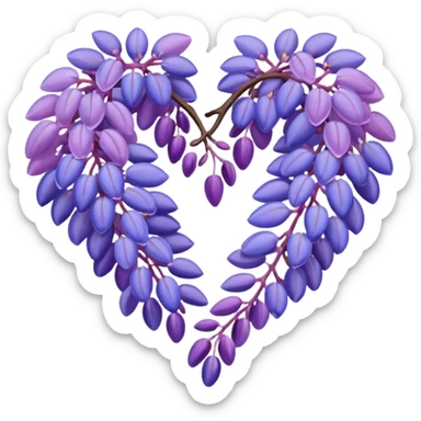 Wisteria and Malibu multicolor heart sticker