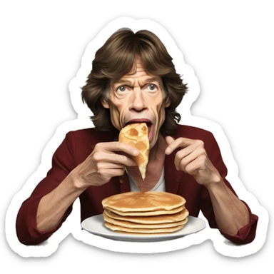 Mick jagger eating pancakes sticker