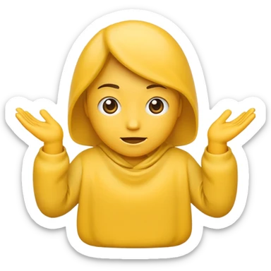 shrug emoji holding 6 in one hand and 7 in the other hand sticker