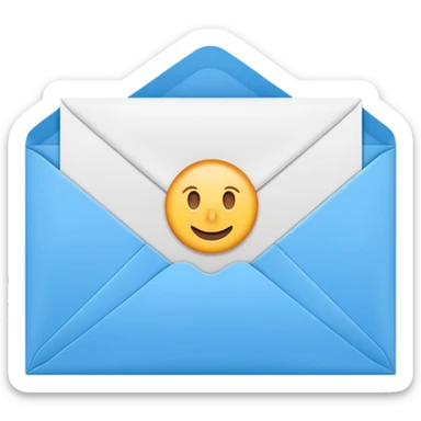 envelope with a paper letter inside, minimal and recognizable sticker