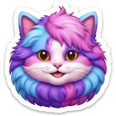 cotton candy cat emoji sticker