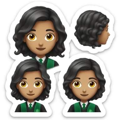 brunette slytherin student sticker