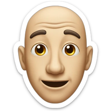 Happy man with a freakishly gigantic nose sticker