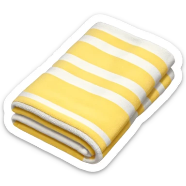a cozy yellow and ivory striped towel, neatly folded sticker