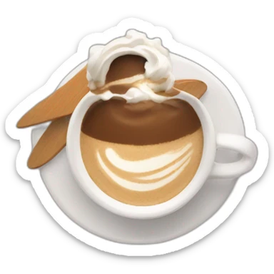 A person surfing in a capuccino  sticker