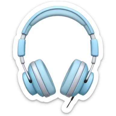🎧 with pastel blue bows right on top of both ear cups sticker