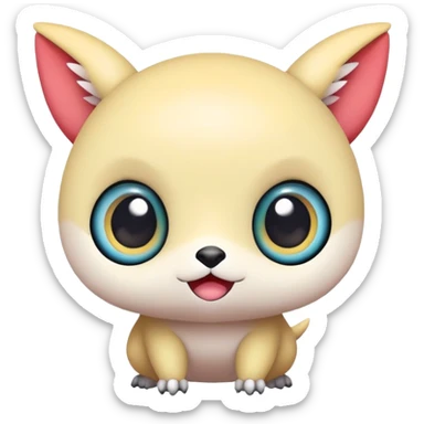 Cute kawaii chibi Fakémon-creature sticker