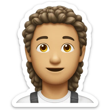 Un garçon aux cheveux long qui se cache derrière un arbre sticker